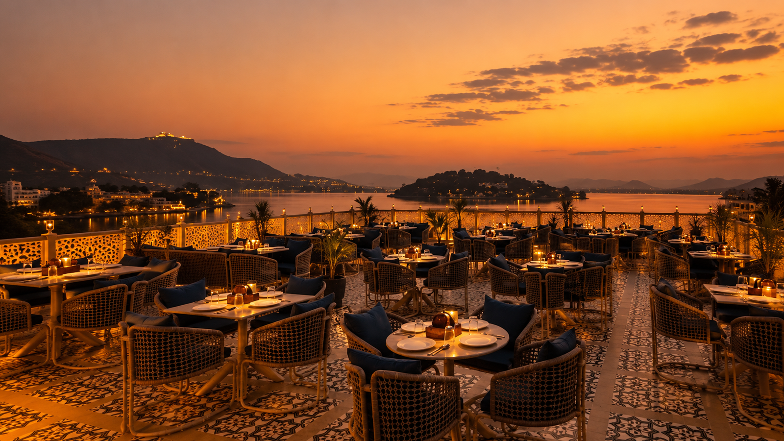 Sundowners on the Tiger Hills rooftop as the sky changes